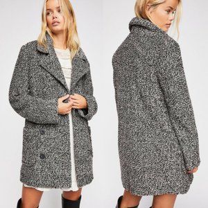 Free People On The Run Peacoat Black/Gray Coat NEW